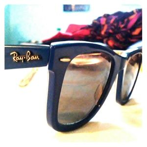 Blue Ray Bans Guitar Motif with Case