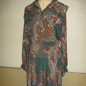 Vintage polyester long sleeve dress size 12