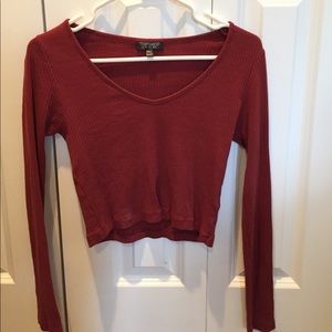 Topshop long sleeve crop top