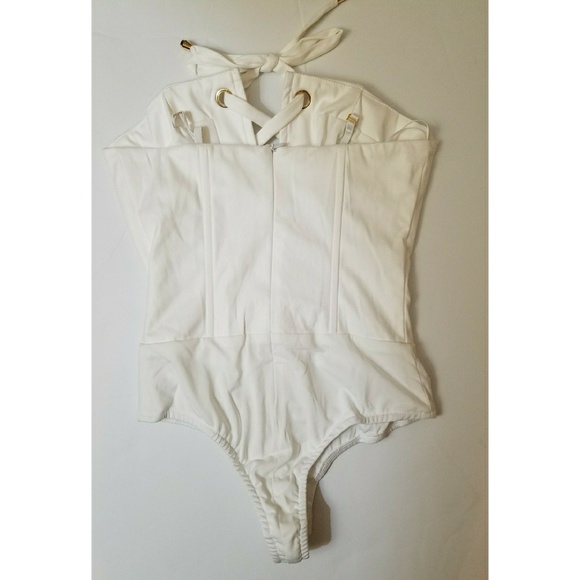 🥀Suede White Lace Up Bodysuit 🥀 - Picture 4 of 5