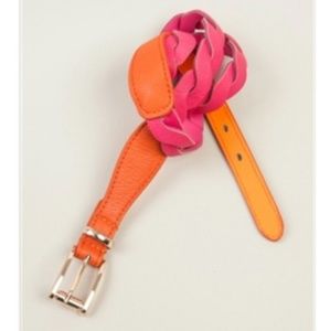 Pink And Orange Flat Twisted Belt