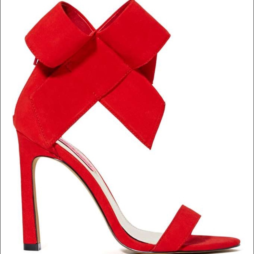 Betsey Johnson's "Friskyy" Red Suede Heels