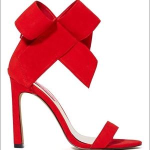 Betsey Johnson's "Friskyy" Red Suede Heels