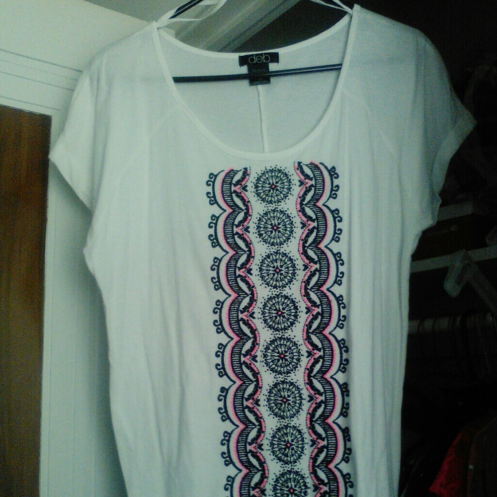 White top with black tribal print