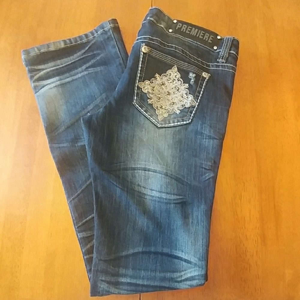 Premiere By Rue 21 Slim Boot Cut Denim Blue Jeans