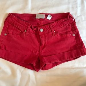 Red MNG Jean Shorts