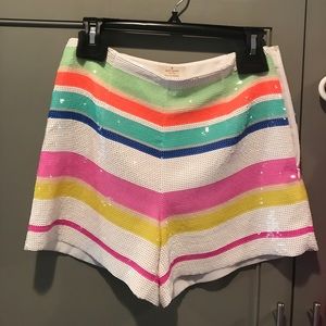 Candy stripe sequin shorts