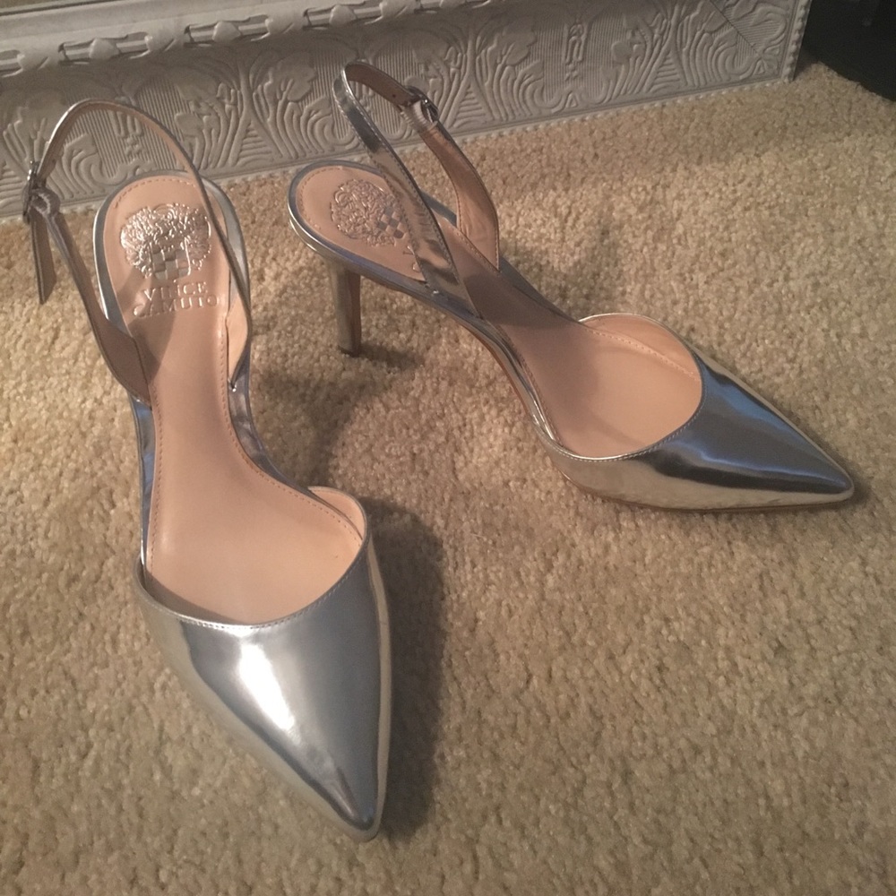 Vince Camuto Slingback Silver Heels