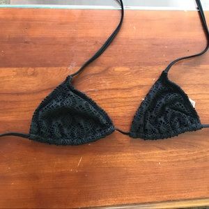 Black crochet bikini top