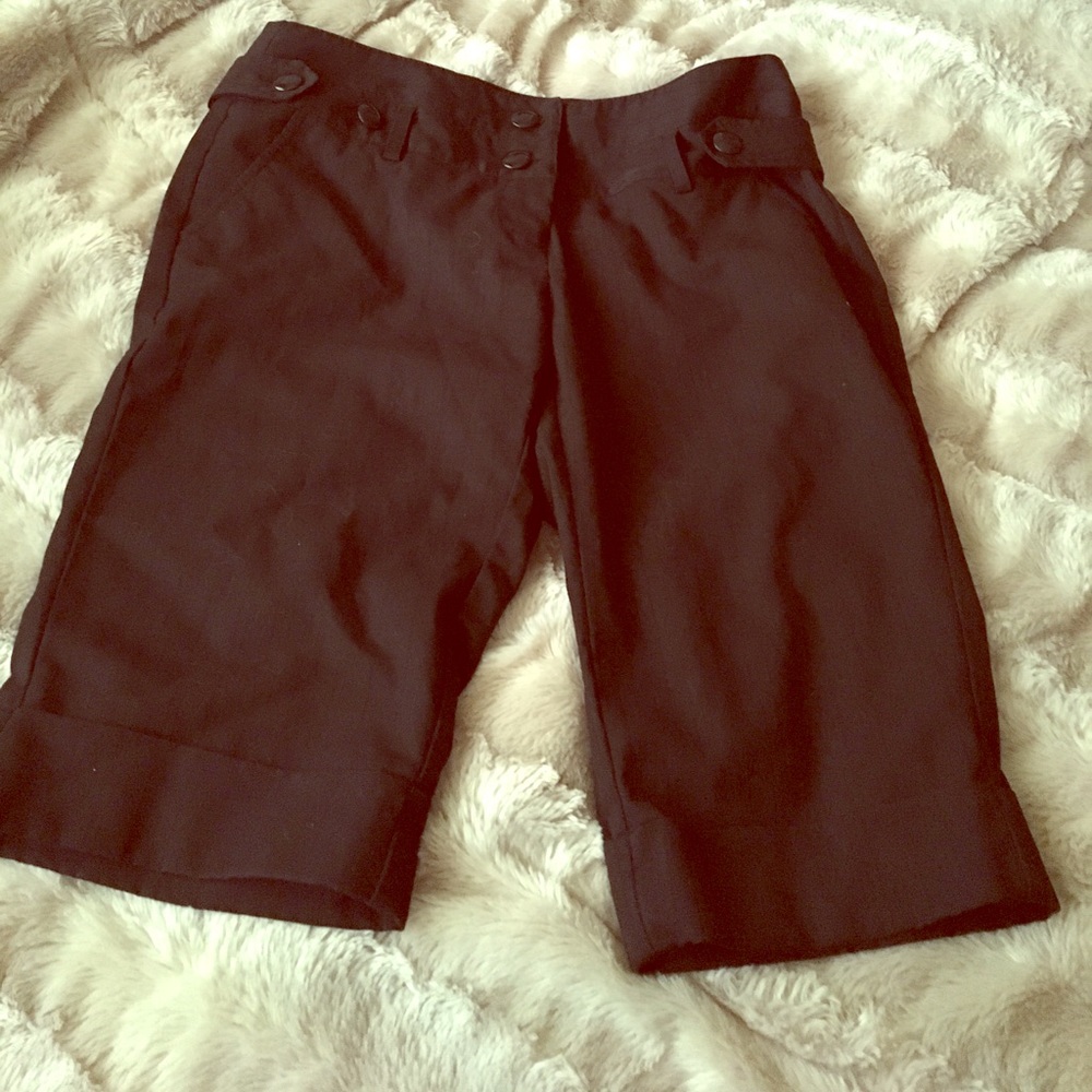 Black pinstripe Bermudas