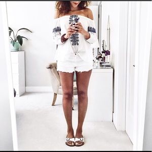 Madewell boho off shoulder blouse