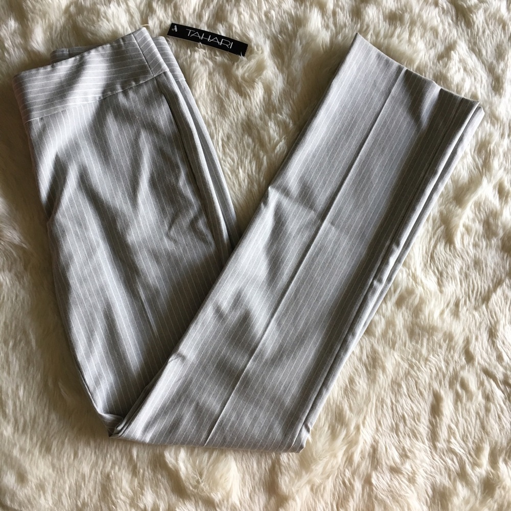 🍸Tahari NWT Gray Pinstripe Pants🍸