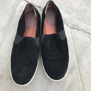 Vince black suede slip one