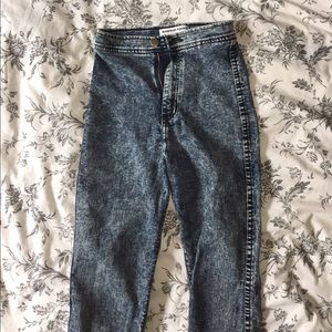 American apparel blue acid wash easy jean