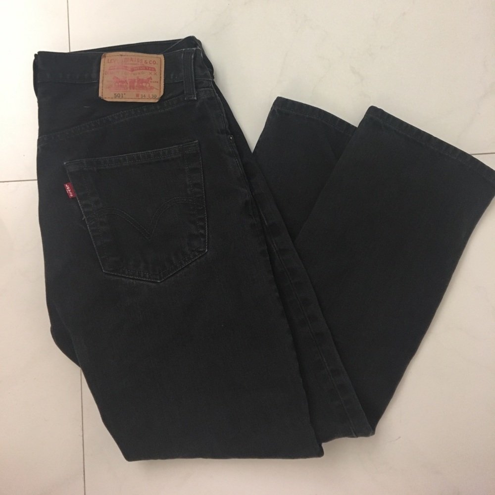 Black Levi's 501 jeans raw denim