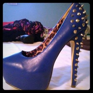 Charlotte Russe Studded Blue Heels