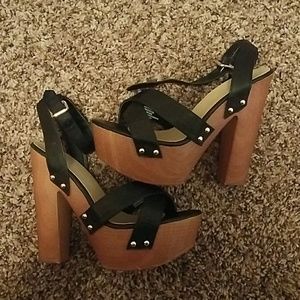 Black and Brown platform sandals