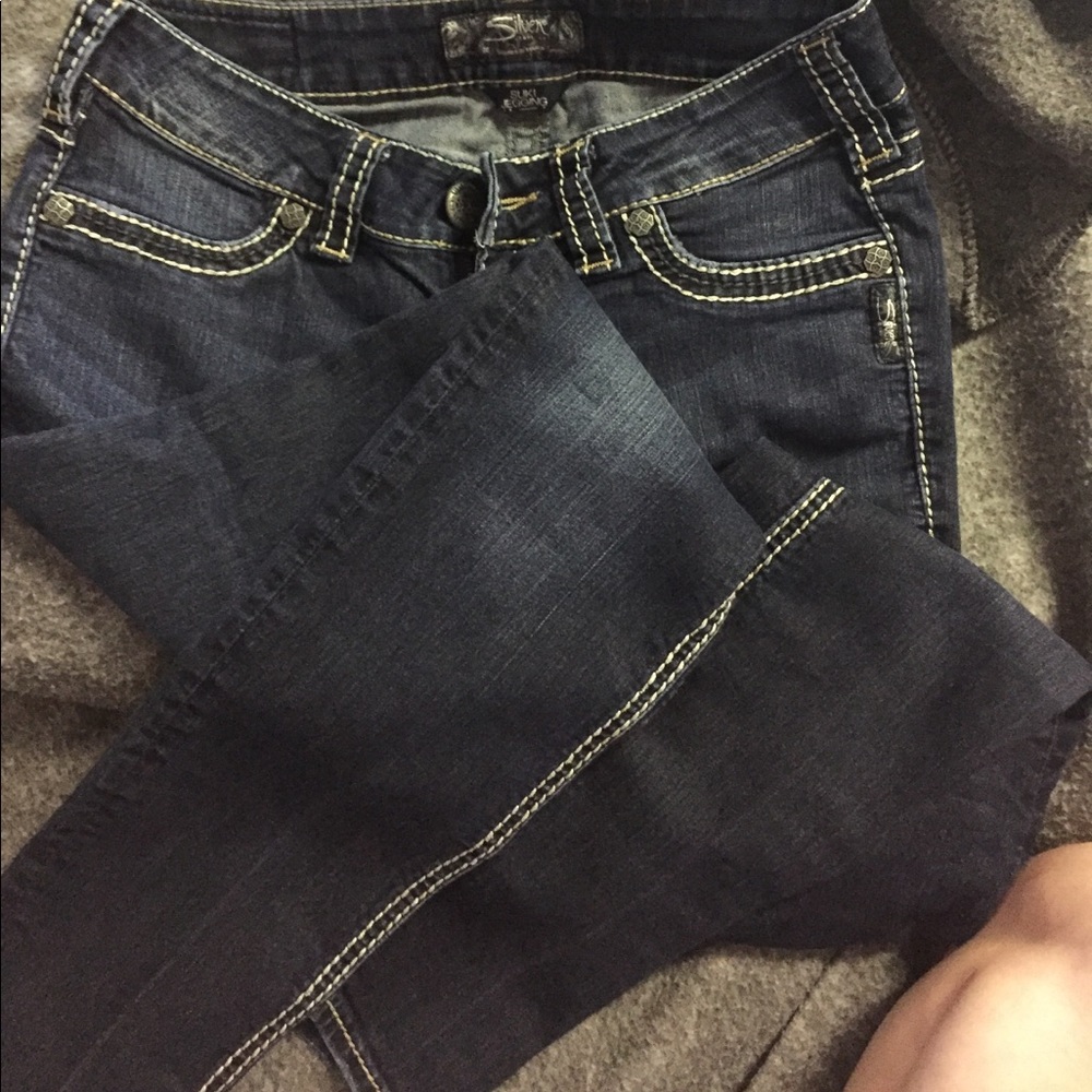 silver jeans