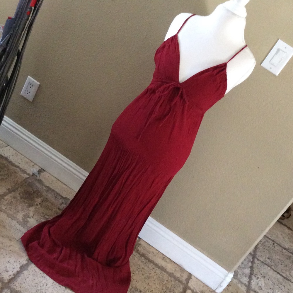 Wine maxi dress