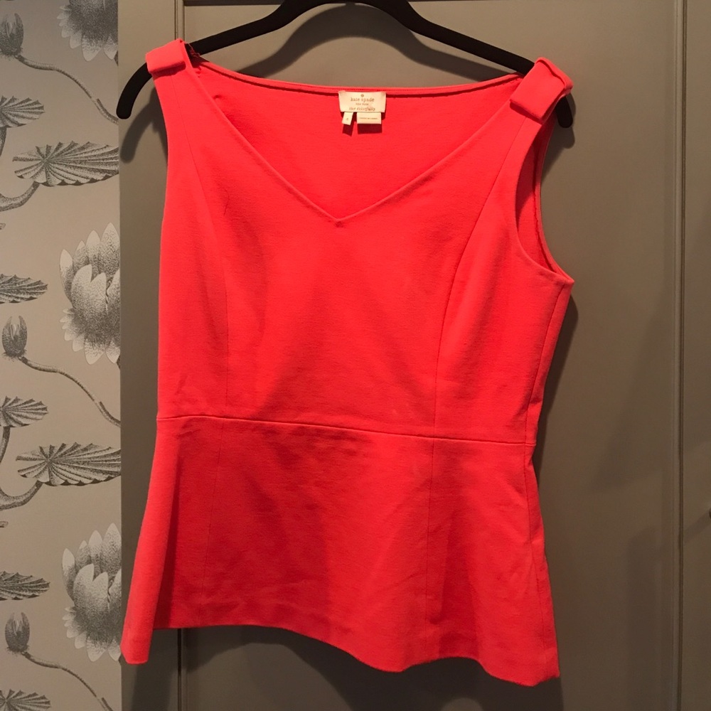 Coral kate spade peplum top