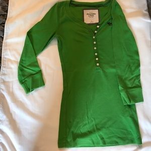 Abercrombie and Fitch Green Henley