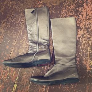 Metallic leather Prada boots