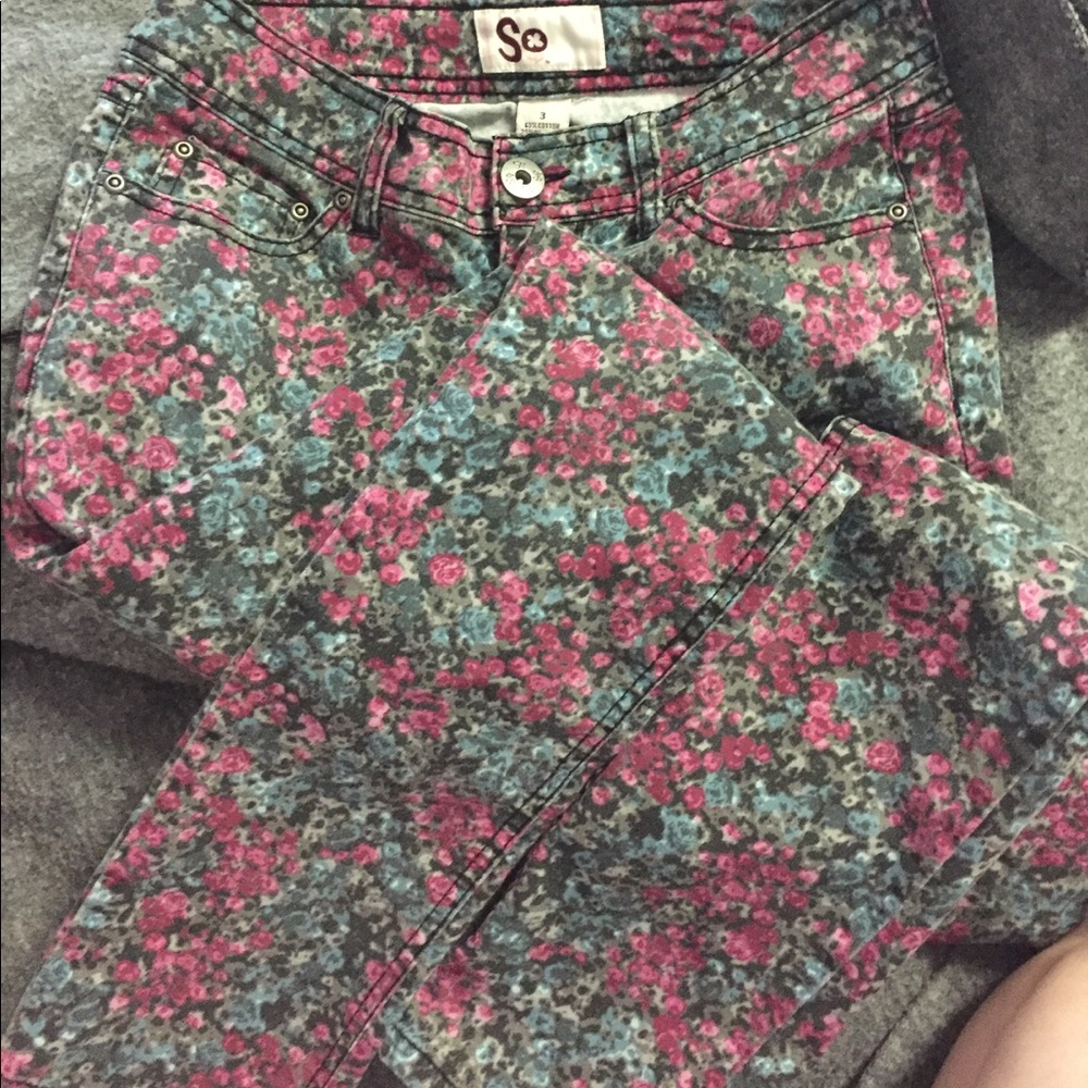 floral jeans