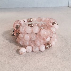Pink and Gold Coil Bracelet