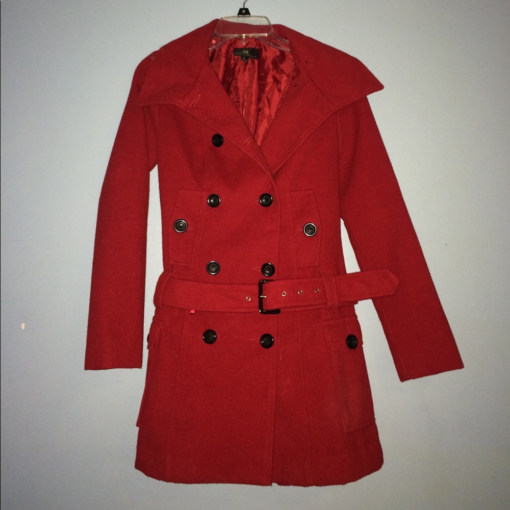 SOLD Red Belted Trenchcoat Jacket