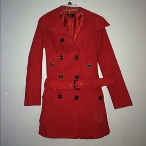 SOLD Red Belted Trenchcoat Jacket
