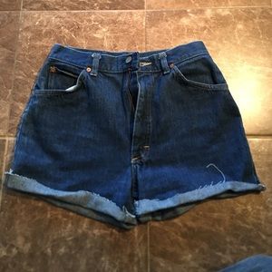 Lee vintage denim hand cut shorts
