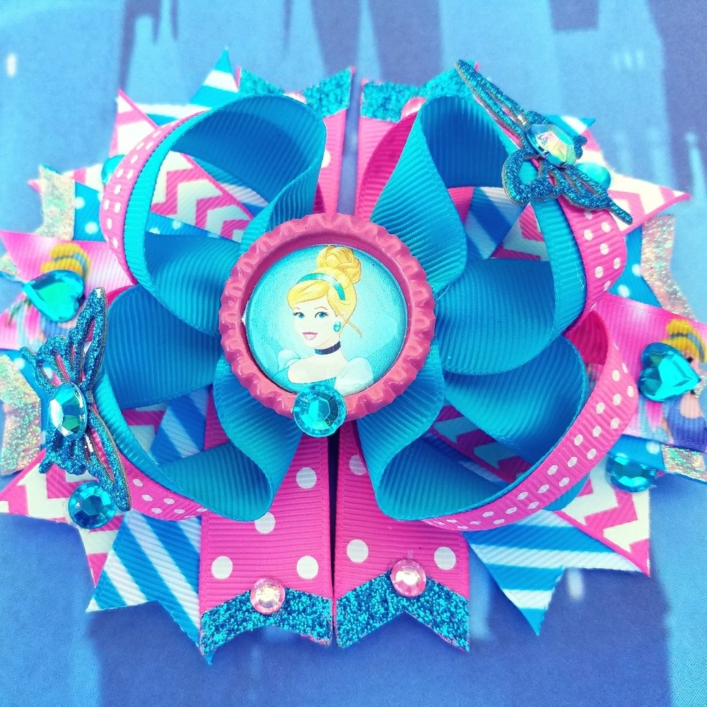 Cinderella Princess Hair Bow Spike Tail