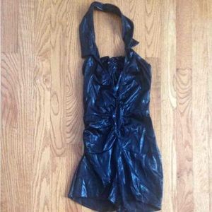 Faux Leather Romper/Unitard