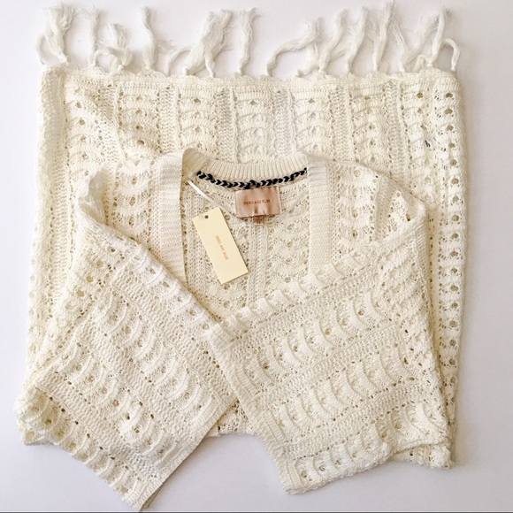 NWT Crochet Cardigan with Tassels in Off-white - Picture 2 of 4