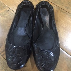 Tory Burch Black Shiny Flats