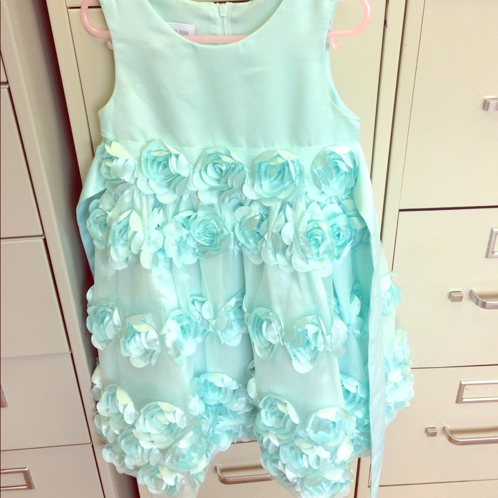 Bonnie Jean pale teal blue dress