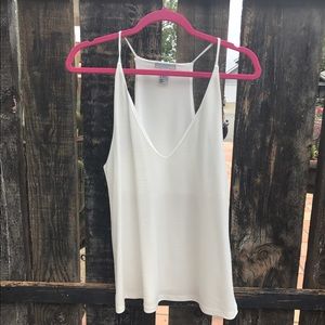 White racer back tank top