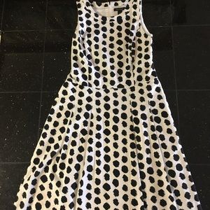 Black and white spots fit and flair dress size 14