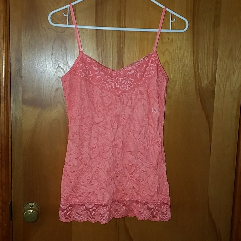 Salmon ruffled tanktop