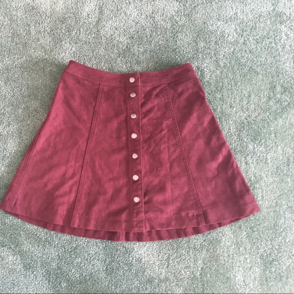 Abercrombie & Fitch suede button up skirt