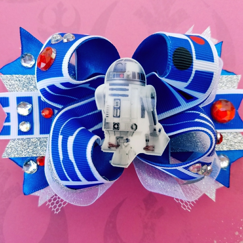 R2-D2 Spike Tail Hair Bow
