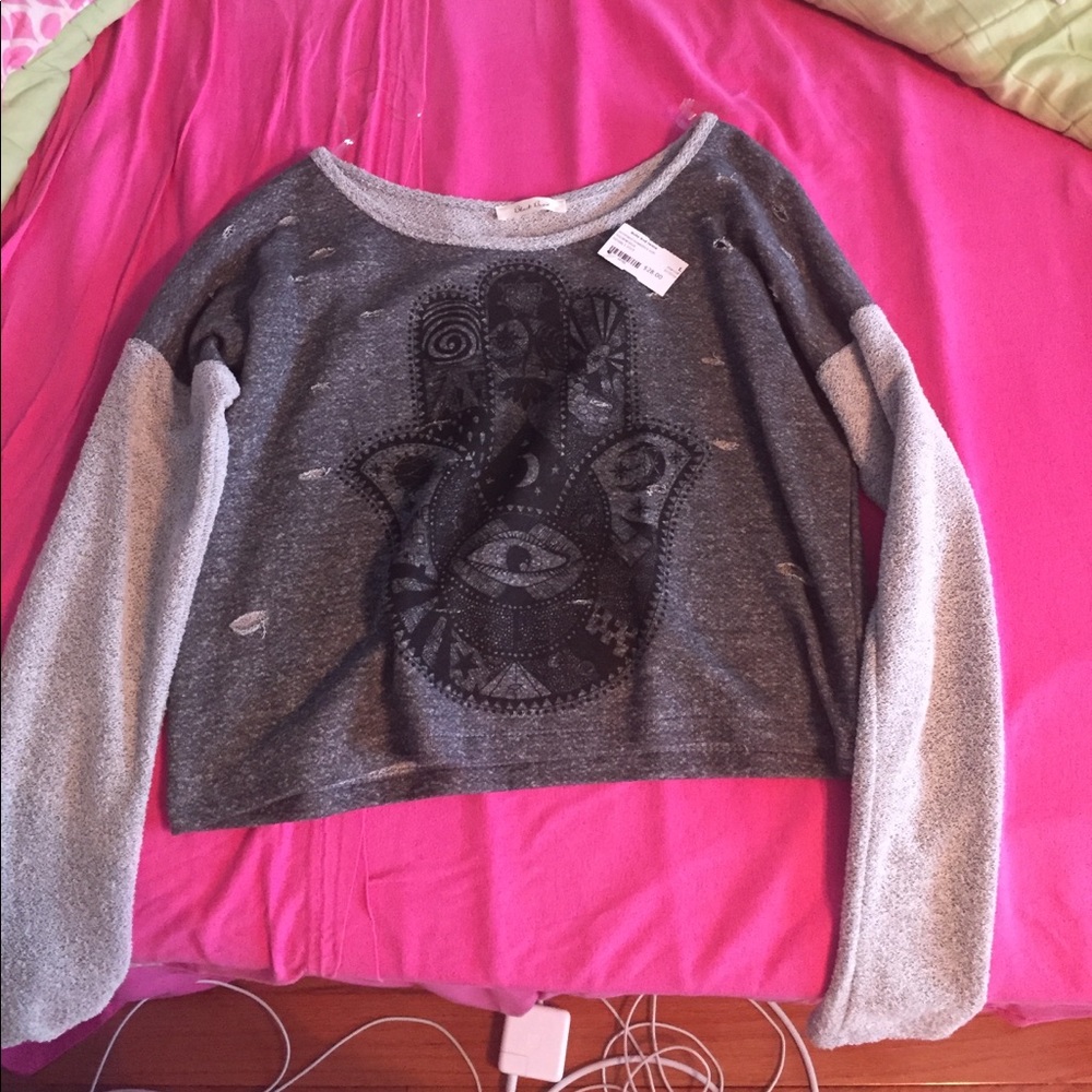 Long sleeve charcoal grey shirt