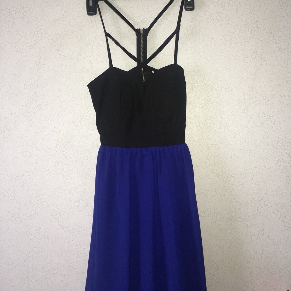 Blue straps dress