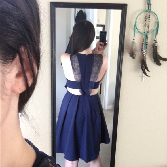 BCBG Navy Blue Cocktail Dress - Picture 2 of 4