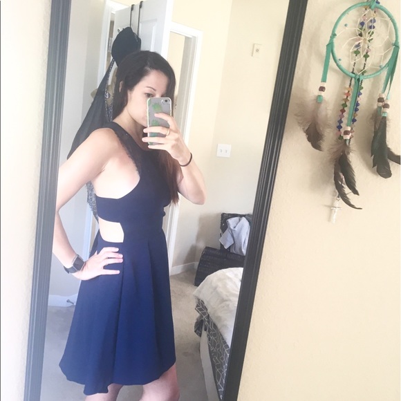 BCBG Navy Blue Cocktail Dress - Picture 4 of 4