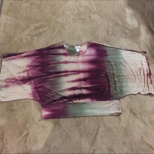 Batwing poncho watercolor swirl top