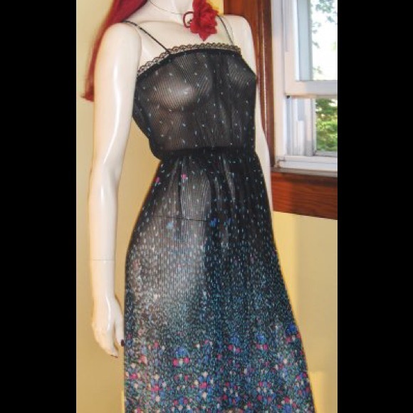 VTG DISCO-meets-BOHO Floral Border Print Dress - Picture 3 of 8