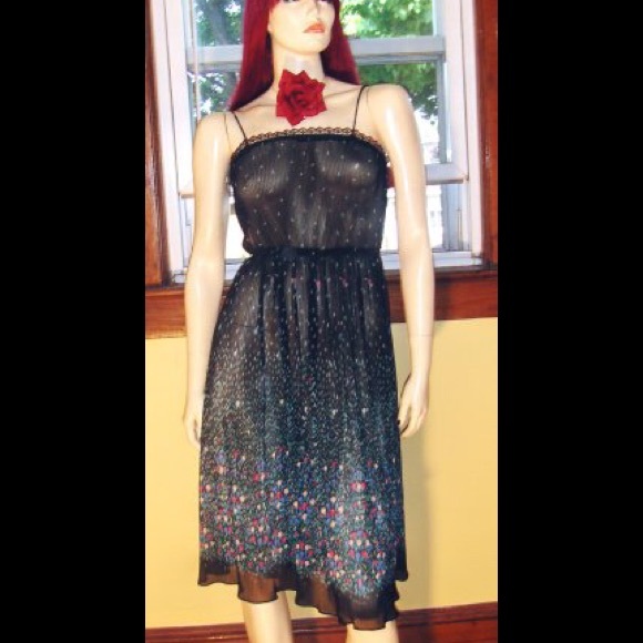 VTG DISCO-meets-BOHO Floral Border Print Dress - Picture 2 of 8