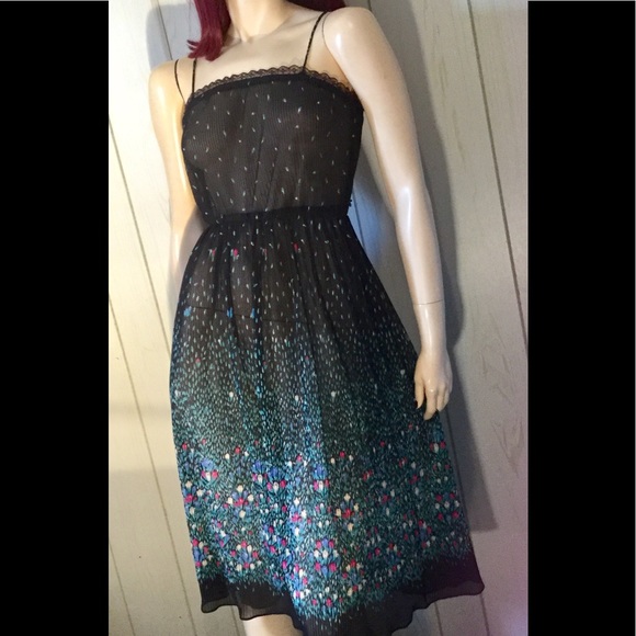 VTG DISCO-meets-BOHO Floral Border Print Dress - Picture 5 of 8