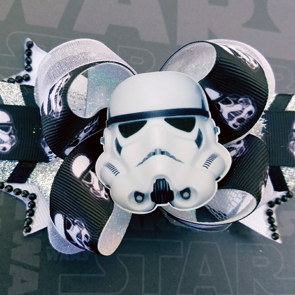 Star Wars Storm Trooper Hair Bow Spike Tail